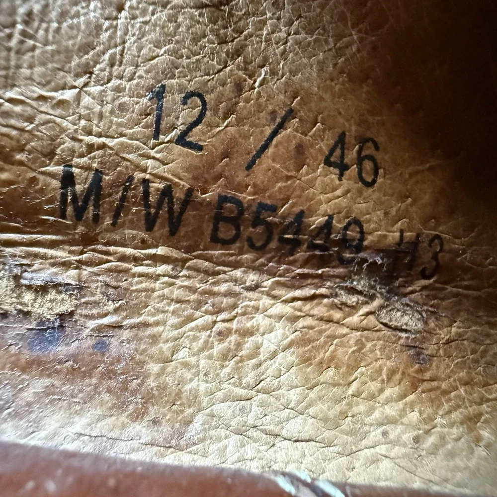 Born‎ Men's Tri Tone M/W B5449 Brown Leather Oxford Shoes Size 12/46 Round Toe